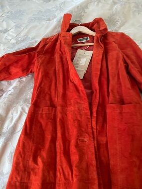 Bold Orange Suede Jacket